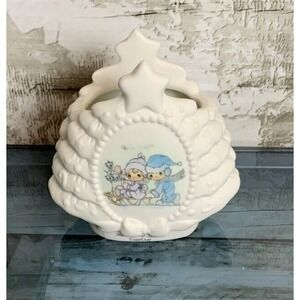 Precious Moments "Sharing our Season Together" Christmas Tree Shaped Candle 1995